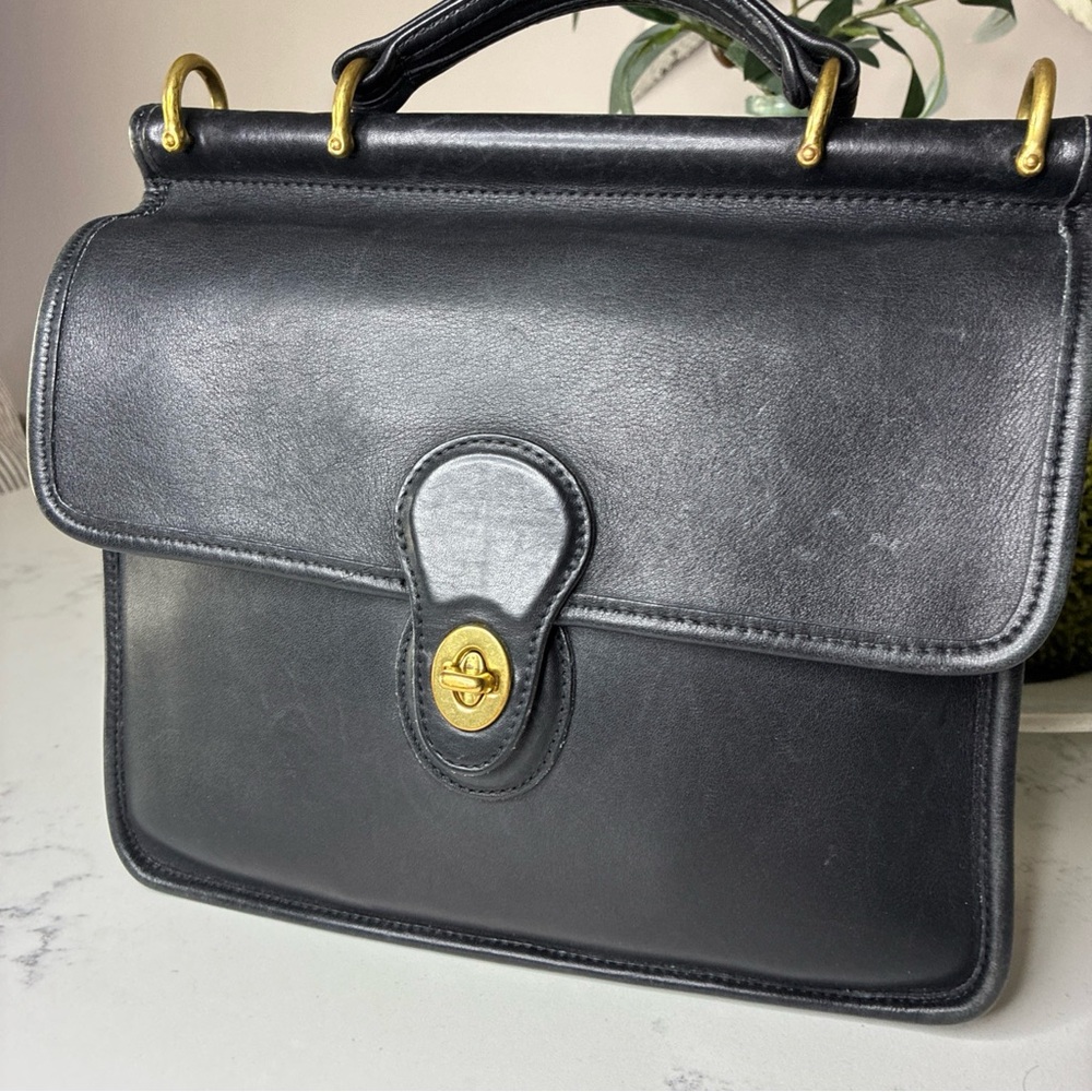 Vintage Coach Black Willis 9927 Crossbody Leather Shoulder Bag